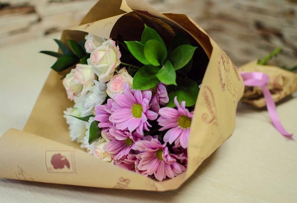 Букет цветов из: Розы и Хризантемы в Воскресенской