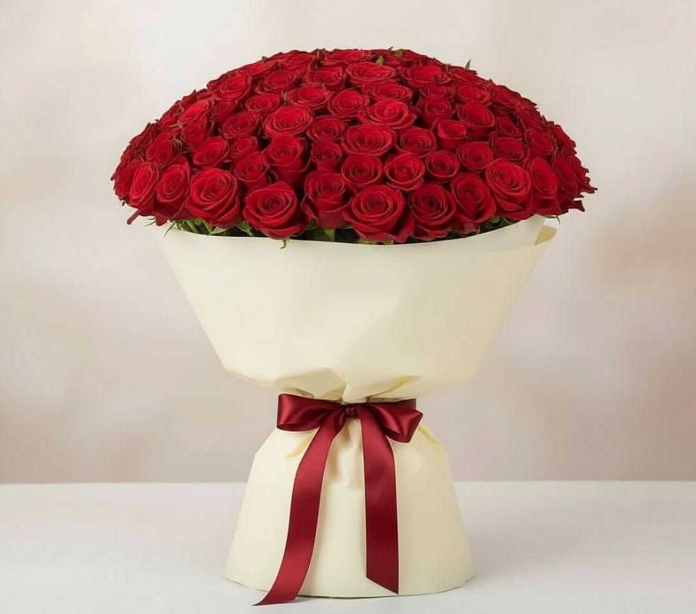 Букет 101 Красная роза Милано в Воскресенской