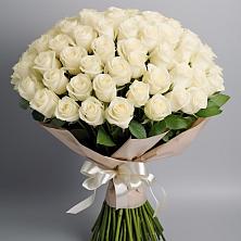 Букет 101 беля роза Белоснежка в Воскресенской