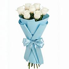 Букет 7 белых роз Проуд в Воскресенской