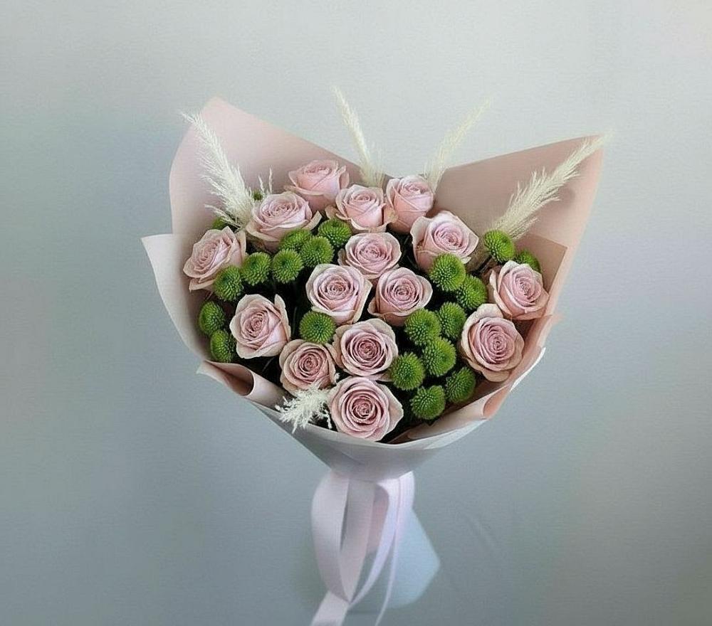 Букет цветов из: Розы и Хризантемы в Воскресенской