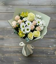 Букет цветов из:  Альстромерии, Розы и Хризантемы в Воскресенской