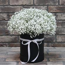 Цветочная композиция из Гипсофила в шляпной коробке #REPLACE_PRED# Воскресенской